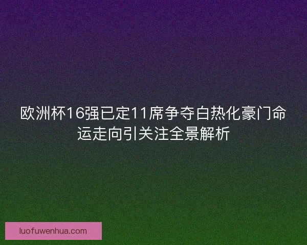 欧洲杯16强已定11席争夺白热化豪门命运走向引关注全景解析