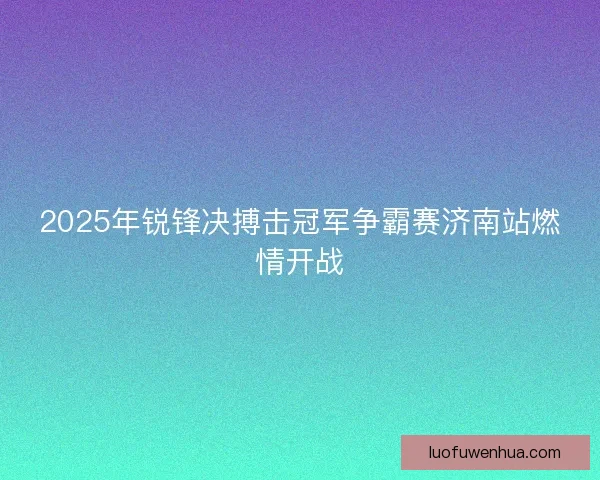 2025年锐锋决搏击冠军争霸赛济南站燃情开战
